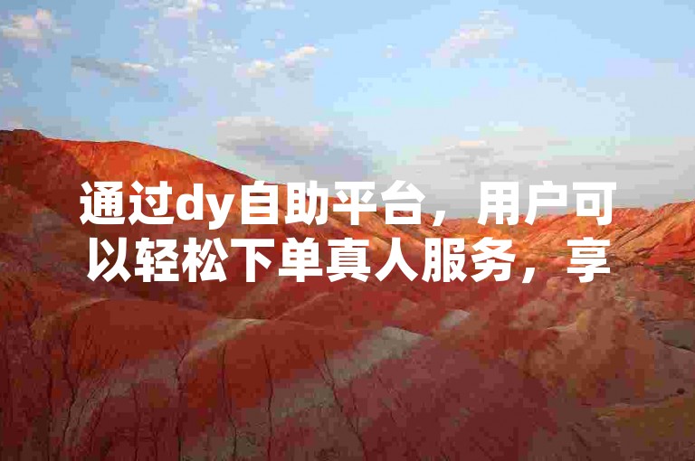 通过dy自助平台，用户可以轻松下单真人服务，享受便捷的操作体验。