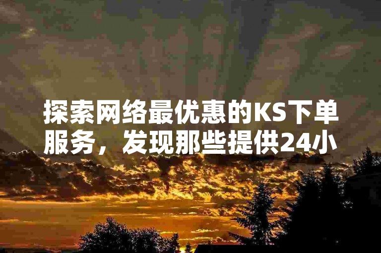 探索网络最优惠的KS下单服务，发现那些提供24小时抖音评论自助和快手一元100攒链接的高效平台！