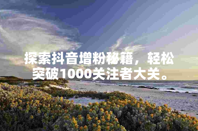 探索抖音增粉秘籍，轻松突破1000关注者大关。