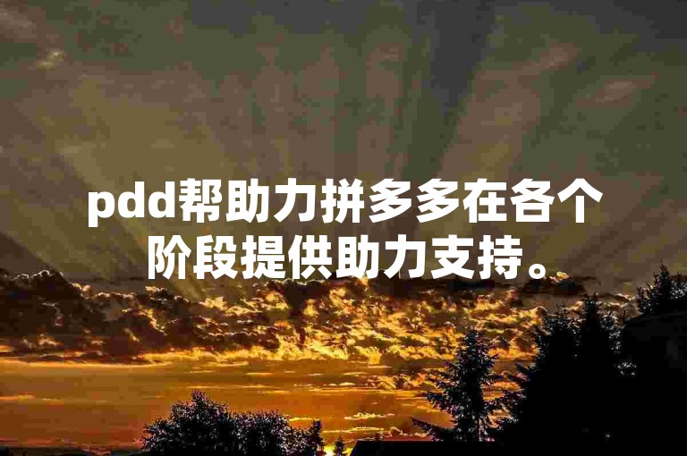 pdd帮助力拼多多在各个阶段提供助力支持。