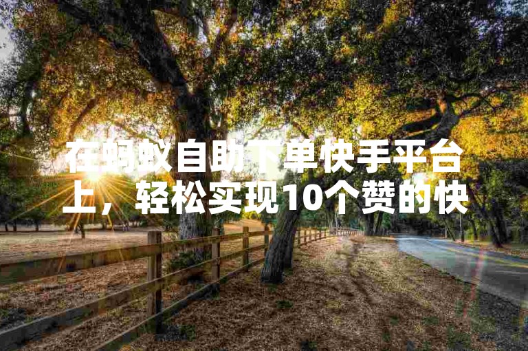 在蚂蚁自助下单快手平台上，轻松实现10个赞的快速获取。