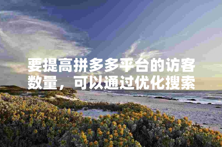 要提高拼多多平台的访客数量，可以通过优化搜索引擎排名、增强社交媒体营销力度以及提供吸引人的促销活动来实现。