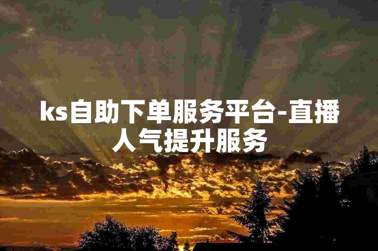 ks自助下单服务平台-直播人气提升服务