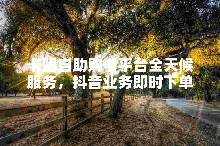 卡盟自助购卡平台全天候服务，抖音业务即时下单即刻到账。