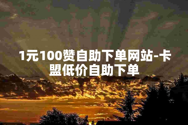 1元100赞自助下单网站-卡盟低价自助下单