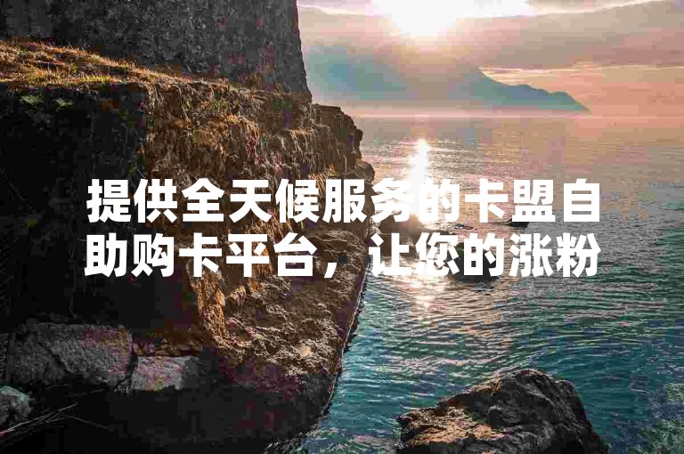提供全天候服务的卡盟自助购卡平台，让您的涨粉之旅不间断。