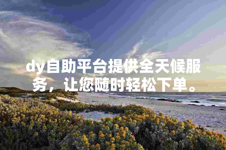 dy自助平台提供全天候服务，让您随时轻松下单。