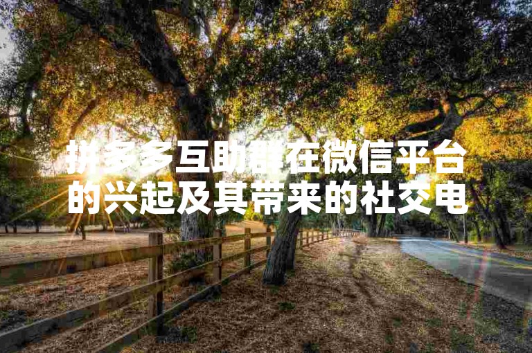 拼多多互助群在微信平台的兴起及其带来的社交电商变革。