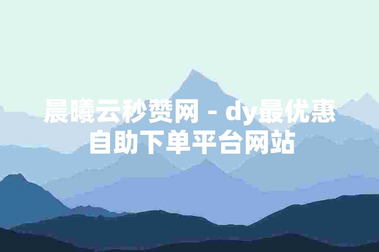 晨曦云秒赞网 - dy最优惠自助下单平台网站