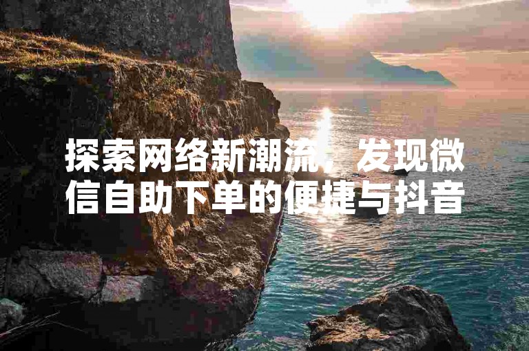 探索网络新潮流，发现微信自助下单的便捷与抖音涨赞服务的实惠。