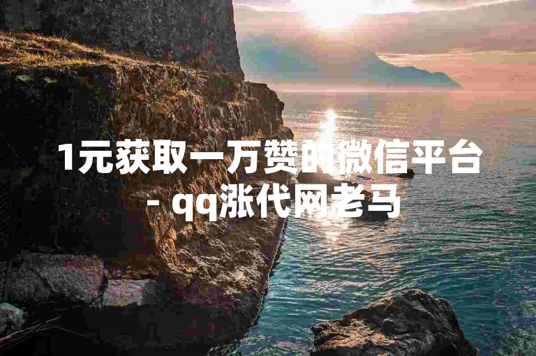 1元获取一万赞的微信平台 - qq涨代网老马