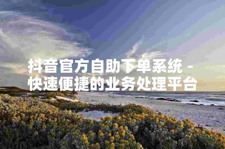 抖音官方自助下单系统 - 快速便捷的业务处理平台。