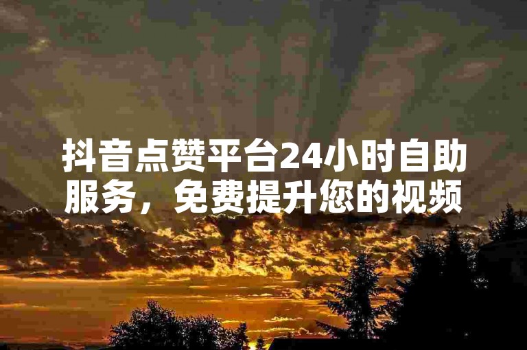 抖音点赞平台24小时自助服务，免费提升您的视频热度。