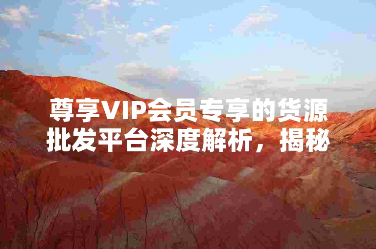 尊享VIP会员专享的货源批发平台深度解析，揭秘顶级会员专属的大宗商品批发网站！2025年必备知识。