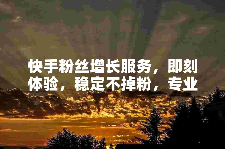 快手粉丝增长服务，即刻体验，稳定不掉粉，专业平台助力账号飞速成长。