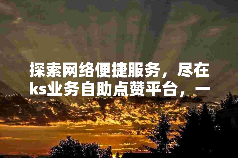 探索网络便捷服务，尽在ks业务自助点赞平台，一键操作，轻松获赞。