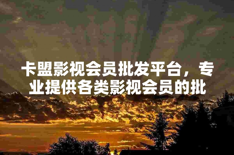 卡盟影视会员批发平台，专业提供各类影视会员的批量采购服务。