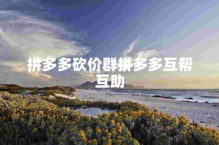 拼多多砍价群拼多多互帮互助