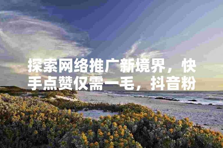 探索网络推广新境界，快手点赞仅需一毛，抖音粉丝轻松增千，自助平台助你快速提升人气。