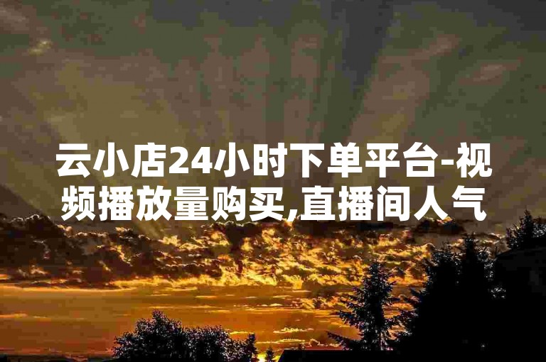 云小店24小时下单平台-视频播放量购买,直播间人气互动真人下单，为您提供专业的推广服务。
