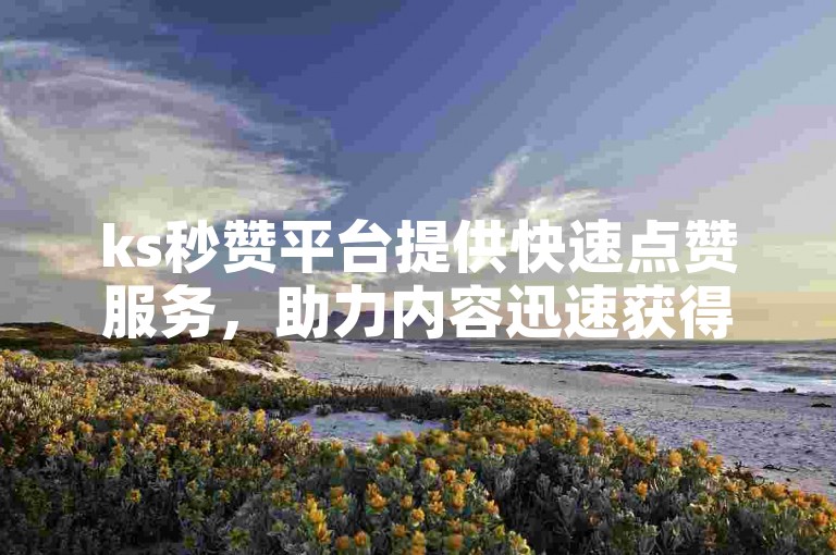 ks秒赞平台提供快速点赞服务，助力内容迅速获得关注。