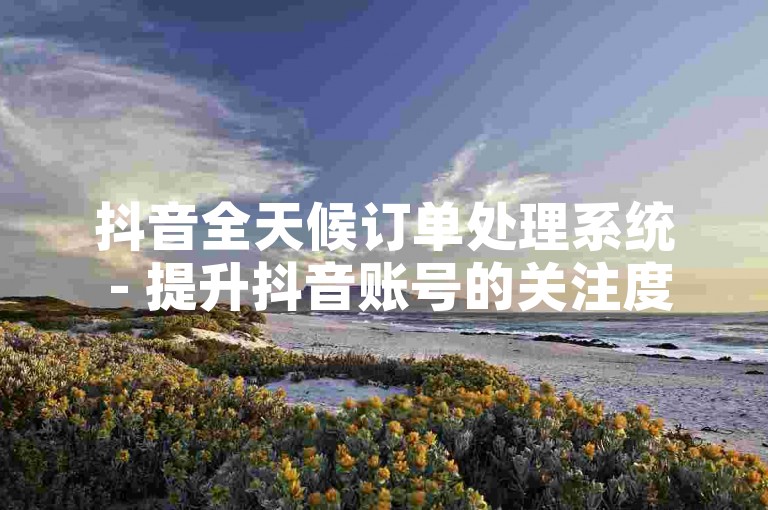 抖音全天候订单处理系统 - 提升抖音账号的关注度。