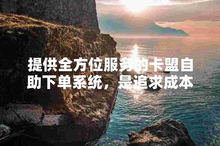 提供全方位服务的卡盟自助下单系统，是追求成本效益的明智之选。
