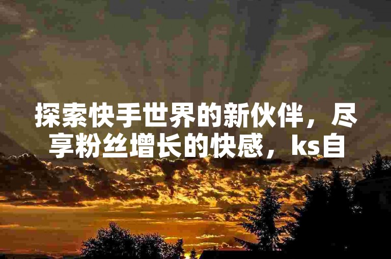 探索快手世界的新伙伴，尽享粉丝增长的快感，ks自助下单平台为你开启低价高效的推广之旅。