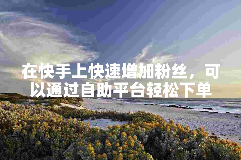 在快手上快速增加粉丝，可以通过自助平台轻松下单。