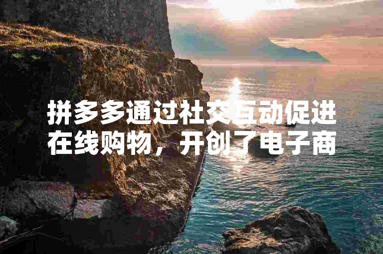 拼多多通过社交互动促进在线购物，开创了电子商务的新趋势。
