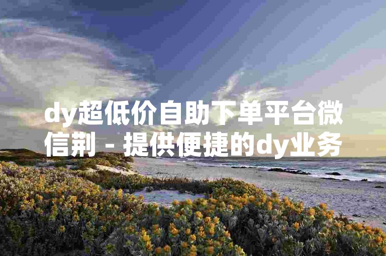 dy超低价自助下单平台微信荆 - 提供便捷的dy业务自助下单服务，让您轻松享受优惠。