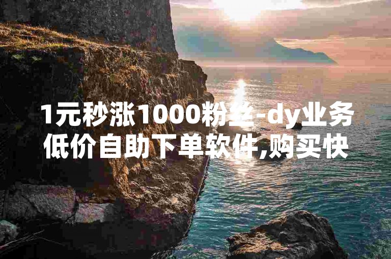 1元秒涨1000粉丝-dy业务低价自助下单软件,购买快手号1w粉平台。