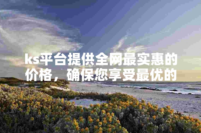 ks平台提供全网最实惠的价格，确保您享受最优的购物体验。