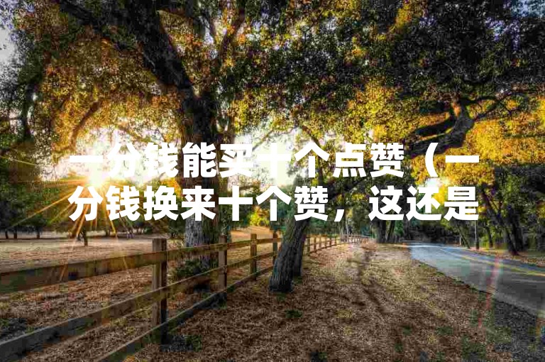 一分钱能买十个点赞（一分钱换来十个赞，这还是现实吗？）