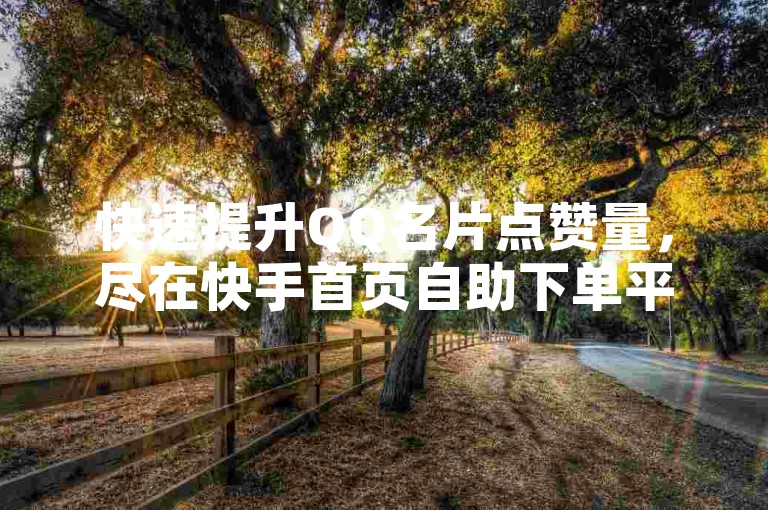 快速提升QQ名片点赞量，尽在快手首页自助下单平台。