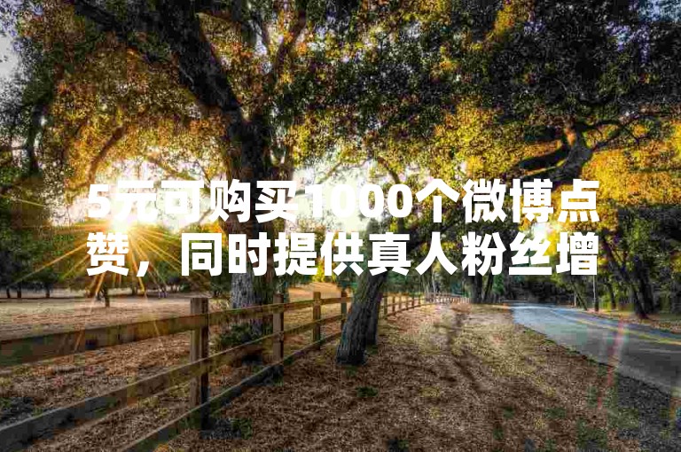 5元可购买1000个微博点赞，同时提供真人粉丝增长服务。