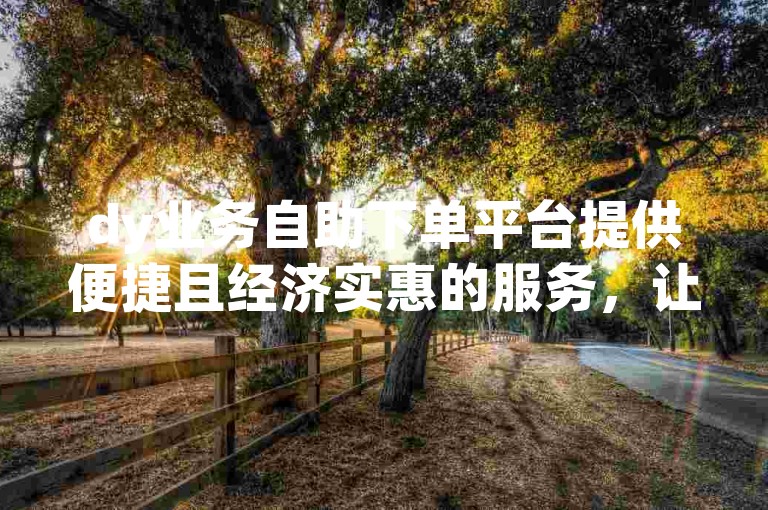 dy业务自助下单平台提供便捷且经济实惠的服务，让用户能够轻松在线办理各项业务。