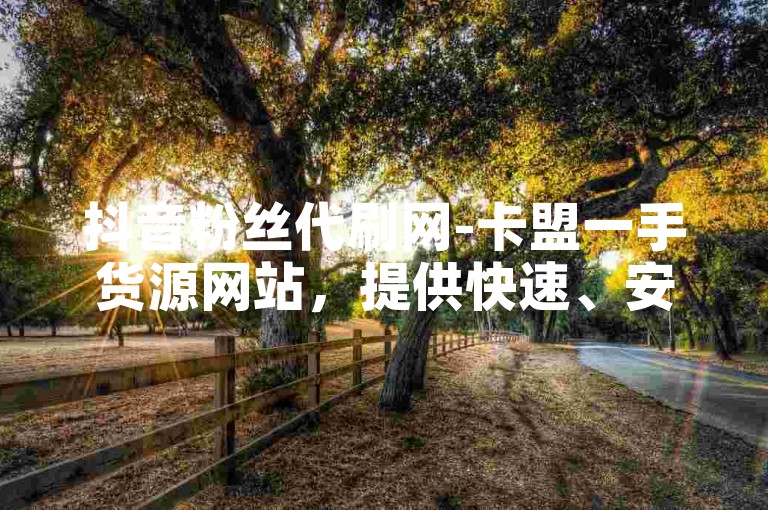 抖音粉丝代刷网-卡盟一手货源网站，提供快速、安全的粉丝增长服务。