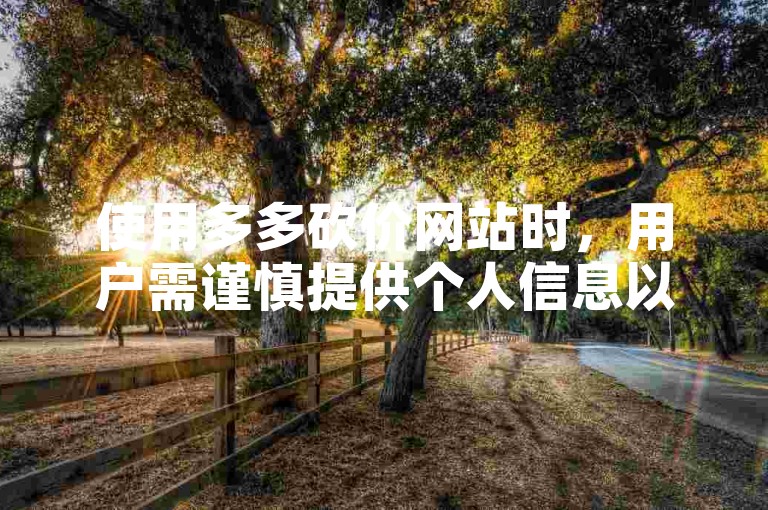 使用多多砍价网站时，用户需谨慎提供个人信息以避免被不法分子盗取。