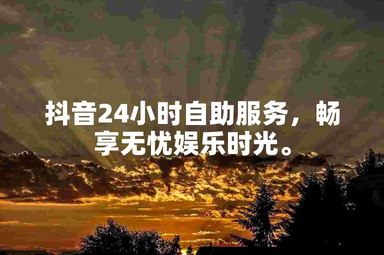 抖音24小时自助服务，畅享无忧娱乐时光。