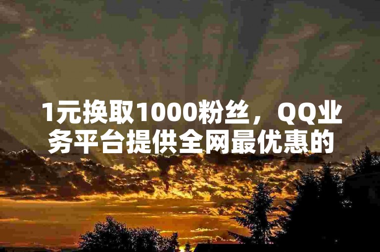 1元换取1000粉丝，QQ业务平台提供全网最优惠的价格。