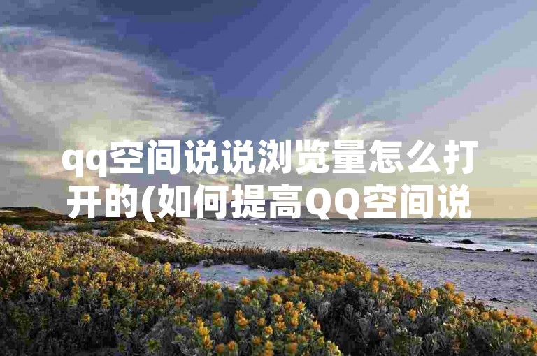 qq空间说说浏览量怎么打开的(如何提高QQ空间说说的浏览量)