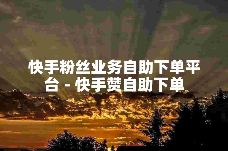 快手粉丝业务自助下单平台 - 快手赞自助下单