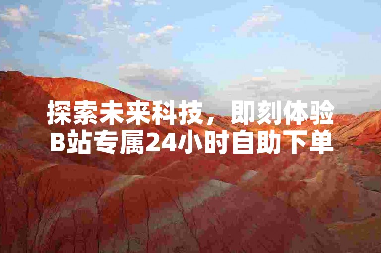 探索未来科技，即刻体验B站专属24小时自助下单服务。