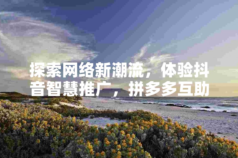 探索网络新潮流，体验抖音智慧推广，拼多多互助砍价乐不停，快手极速点赞工具，bilibili直播能量补给站。