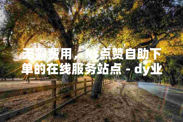 无需费用，ks点赞自助下单的在线服务站点 - dy业务自助下单平台雷神。