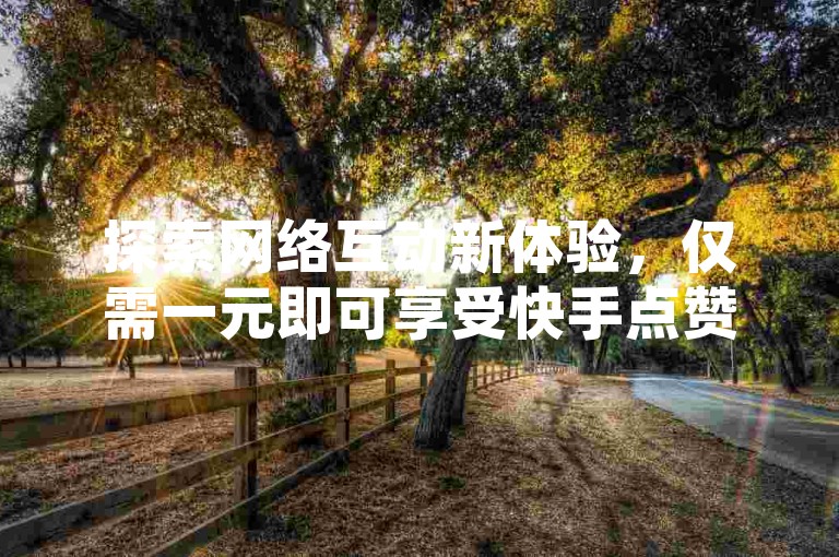探索网络互动新体验，仅需一元即可享受快手点赞链接带来的万次点赞惊喜。