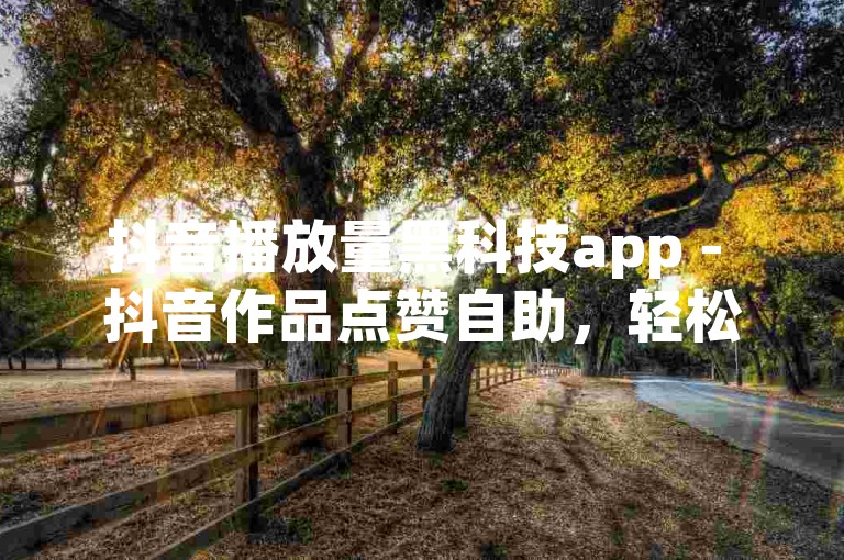 抖音播放量黑科技app - 抖音作品点赞自助，轻松提升你的视频热度。