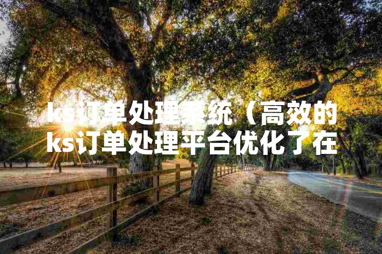ks订单处理系统（高效的ks订单处理平台优化了在线购物体验）