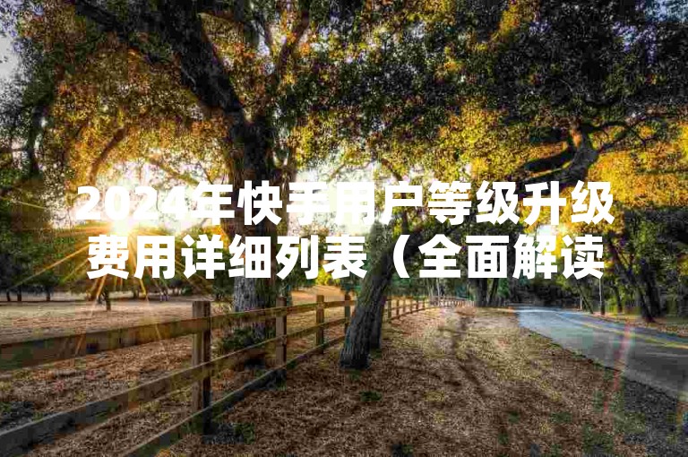 2024年快手用户等级升级费用详细列表（全面解读快手等级提升所需消费情况）